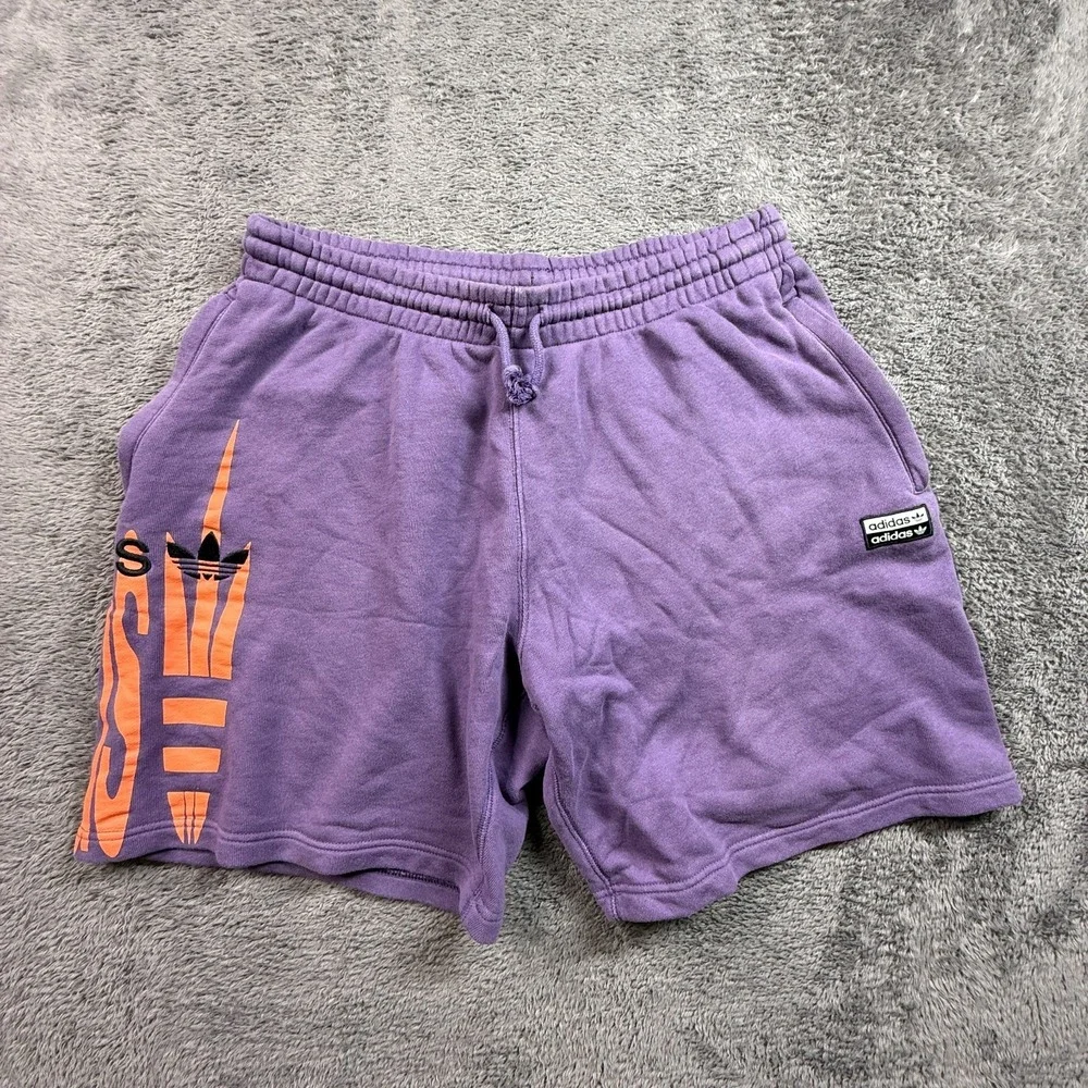 Adidas Originals Men's Tech Purple French Terry Sweat Shorts Relaxed Sz Large